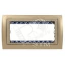 Рамка с суппортом на 8 узких модулей, S82C, шампань - шампань