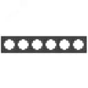 Рамка шестиместная горизонтальная Афина графит (еврослот) Универсал