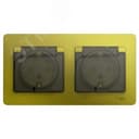 Розетка GLOSSA двойная с заземлением со шторками в сборе IP44 фисташковый