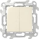 Выключатель двухклавишный, слоновая кость