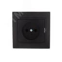 MIRA Розетка б/з керамика чёрный бархат со вставкой (10шт/120шт) Lezard