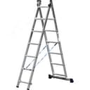 Лестница двухсекционная, алюминиевая, со стабилизатором, 7 ступеней