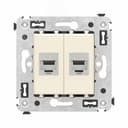 Avanti Компьютерная розетка RJ-45 без шторки в стену, кат.6 двойная экранированная, Ванильная дымка DKC