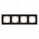 Рамка 4-местная Ugra алюминий, чёрный