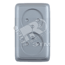 Розетка двойная наружная со шторками с изоляционной пластиной серебро