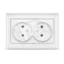Розетка Бриллиант двойная без заземления белая