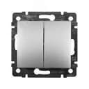 VALENA Переключатель двухклавишный в рамку на 2 направления алюминий