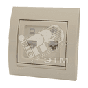 DERIY Розетка RJ45+RJ11 крем