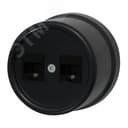 Розетка RJ45 информационная двойная, пластик, цвет Черный Bironi