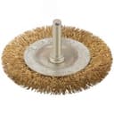 Кордщетка дисковая прямая, со шпилькой, стальная латунированная волнистая проволока 75 мм