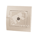 DERIY Розетка ТВ проходная жемчужно-белая металлик Lezard