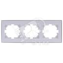 RAIN Рамка 3 поста горизонтальная белая с боковой вставкой хром