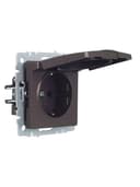 Розетка BRITE РСбш10-3-БрТБ 16А IP20 с заземл. защ. шторки с крышкой механизм бронза IEK BR-R16-16-K45