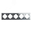 Рамка горизонтальная 5-местная, Катрин, графит FERON