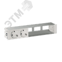 Врезной розеточный блок с крышкой, ввод щетка, 2x2P+E, 3 пустых модуля, белый, 400