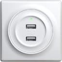 Розетка USB 2-м СП Florence 16А IP20 с подсветкой механизм бел. (1E10351300) OneKeyElectro 2260089