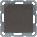 Выключатель одноклавишный проходной 10A 250V~ с накладкой, цвет Мокко