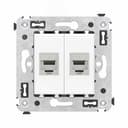 Avanti Компьютерная розетка RJ-45 без шторки в стену, кат.6А двойная экранированная, Белое облако 4400774 DKC