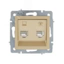 VESNA Розетка компьютер+телефон золото