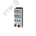 Комбинация розеток , Вход М40, клеммы, УЗО 4P/63A/30mA, 1xCEE16A5p, 1xCEE32A5p, 3xSchuko16A, IP44. 00-00033752 AlpenBox