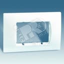 Рамка с суппортом на 1 широкий + 2 узких или 3 узких модуля, без лапок, дюропласт, 123х85мм, белый Simon