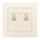 Валенсия розетка компьютерная RJ-45 2-местная кремовая EKF PROxima