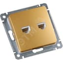 MASTER Розетка компьютеная и телефонная скрытой установки, в рамку, золото