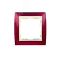 Рамка на 2 поста S82 гранатовый металлик - слоновая кость Simon