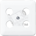 Крышка для SAT-TV-розетки с 4-мя гнездами белая