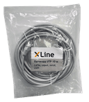 Патчкорд UTP 10 м, CAT5е, серый, литой, LSZH X-Line
