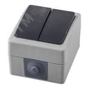 Выключатель двухклавишный, Велена, серый/графит,