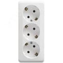 ЭТЮД Розетка тройная открытой установки с заземлением без шторок 16А 250B, белый Systeme Electric