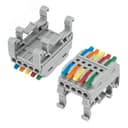 Клемма СМК 222-425D проходная 5-полюсная, с креплением на DIN-рейку (0,08-4 кв мм), серая (4 шт./уп.), REXANT