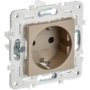 SKANDY Розетка с заземлением с защитными шторками 16А безвинтовое крепление SK-R06Sh шампань IEK
