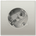 Розетка штепсельная SCHUKO 16A 250V с поворотом 45 гр. благородная сталь