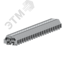 Клемма TB 2-2 с бок. подключ. с защелк. ножками, сечение 1,5 мм. кв., серая