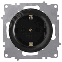 Розетка с заземлением, винтовые контакты, цвет чёрный (серия Florence) 2172811 ССТ