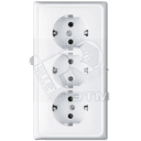 Розетка тройная с заземлением для кабельканалов белая JUNG