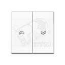 Клавиша 2-я с символом  стрелки  для жалюзийного выключателя  и кнопки  Серия A500  Материал- дуропласт  Цвет- белый