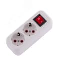 Колодка с заземлением 2 входа с выключателем 720-0200-202 Lezard