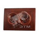 Мира Розетка двойная без заземления керамика вишня