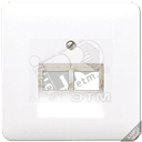 Крышка для сдвоенной телефонной и компьютерной розетки UAE золотая бронза JUNG