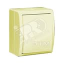 Выключатель одноклавишный, с подсветкой, IP54 10А, 250В, винтовой зажим, S15A, слоновая кость