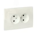 Валенсия лицевая панель розетка 2-местной б/з 10А жемчуг с защ. штор. EKF