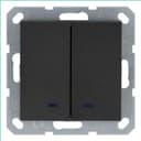 Выключатель 2-кл. 10А IP20 с подсветкой механизм антрацит Jasmart G3023NB
