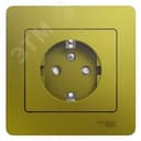 GLOSSA розетка с заземлением со шторками в сборе фисташковый