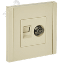 FORTE&PIANO Розетка двойная TV+RJ45 кат.5E FP436 ваниль IEK