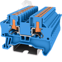 Клемма TP 1-1 проходная с боковой вводом провода .Push-in, сечение 4 мм. кв., синяя