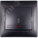 MIRA Выключатель проходной с подсветкой чёрный бархат со вставкой (10шт/120шт)