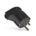 Вилка угловая с заземлением черная 16А 250В